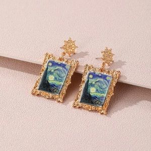 Fun Painting Print Drop Earrings